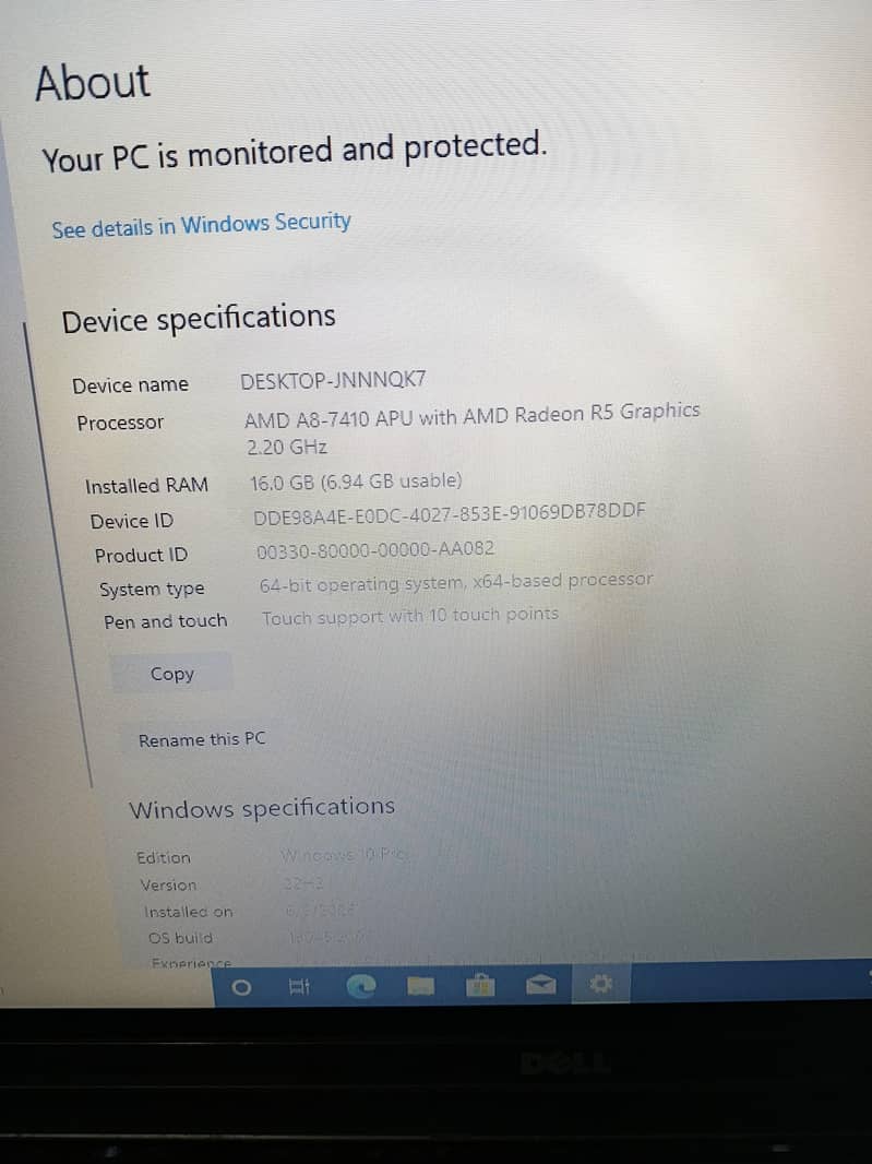 AMD A8 with touch screen 3