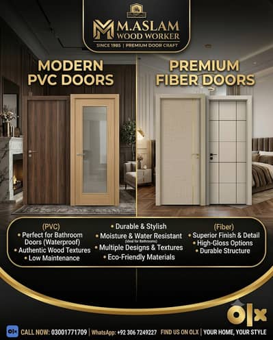 PVC Door & Fiber Door | Waterproof Doors | Modern Home & Office Doors