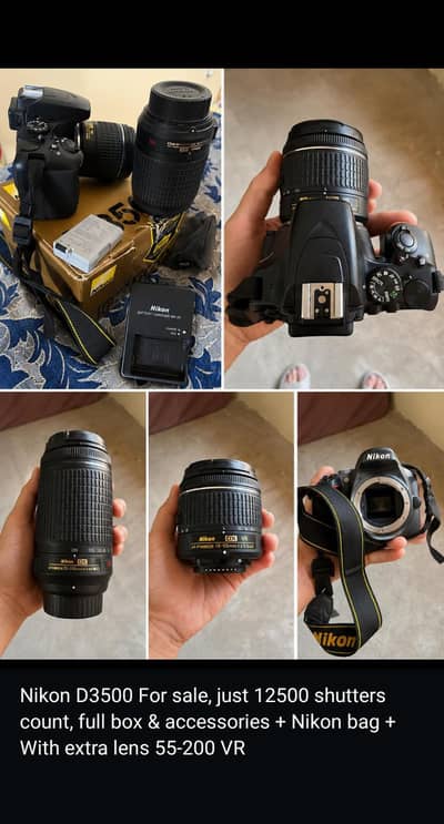  Nikon D3500 DSLR Camera – Low Shutter Count (12K) | Full Setup