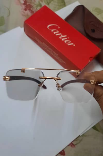 Cartier Style Photochromic Glasses with Box & Case – Rs 1500