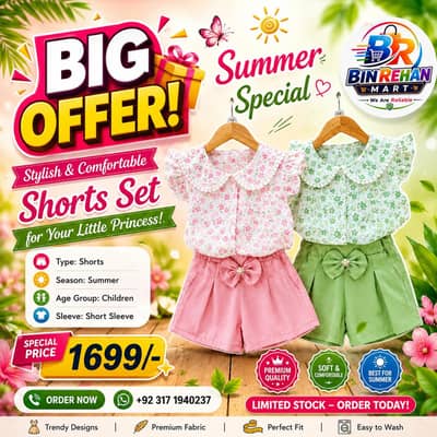 kids floral bows shorts