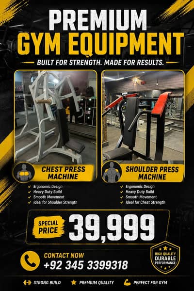 Premium Shoulder Press & Chest Press Machine | Heavy Duty Gym Equipmen