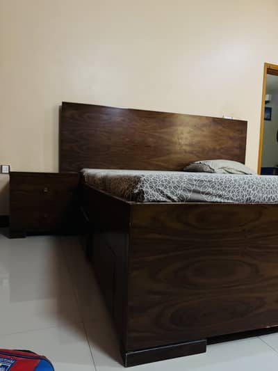 Solid Wood King Size Bed Set