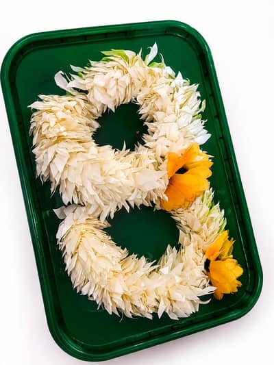 pack of 2 White yellow artificial gajre flower kangan f