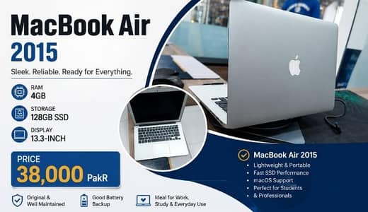 Apple MacBook Air 13-inch (2015) | Core i5 | 4GB RAM | 128GB SSD