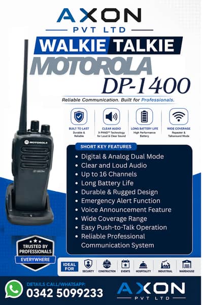 Motorola DP1400 Professional Digital Analog Walkie Talkie Two-Way Rad