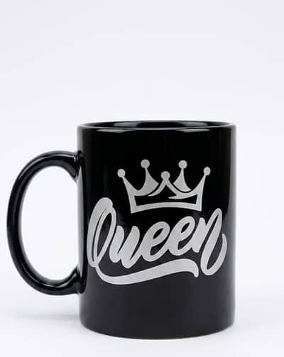 Queen Crown Black Ceramic Mug