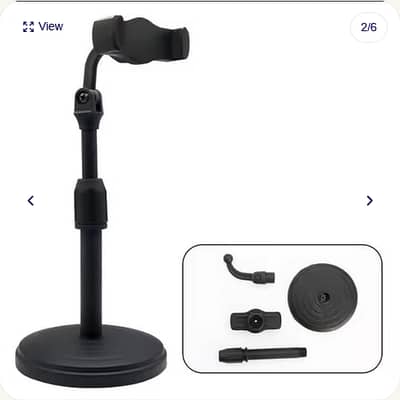 Portable Tripod Stand for Smartphones 360° Rotating Black Plastic