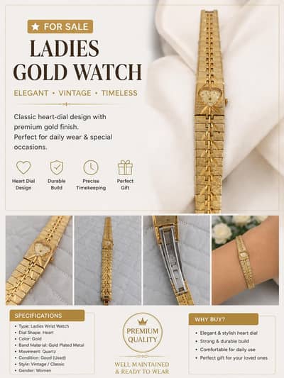 Quartz 1980s gold plated  woman's watch