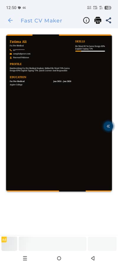 Professional CV Resume 500/- 2 hour delivery