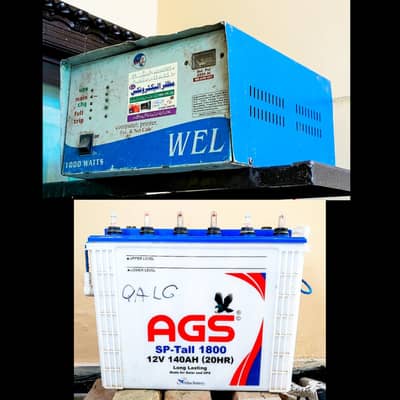 AGS Battery + UPS 1000W - used second Hand & working condition good