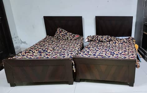 Single Bed Pair without Mattres