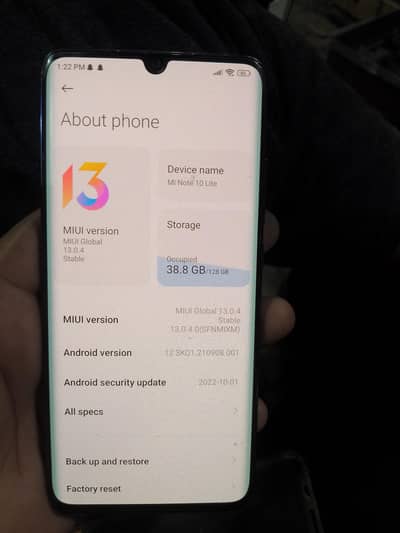 Xiaomi Mi Note 10 Lite pta aprov
