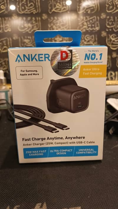 Anker 25W Fast Charger Original Box Pack with Cable