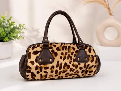 real tiger hair leather bag