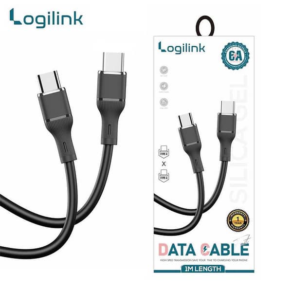 Logilink Type C To Type C Silicone Fast Charging Data Cable 1m -Black