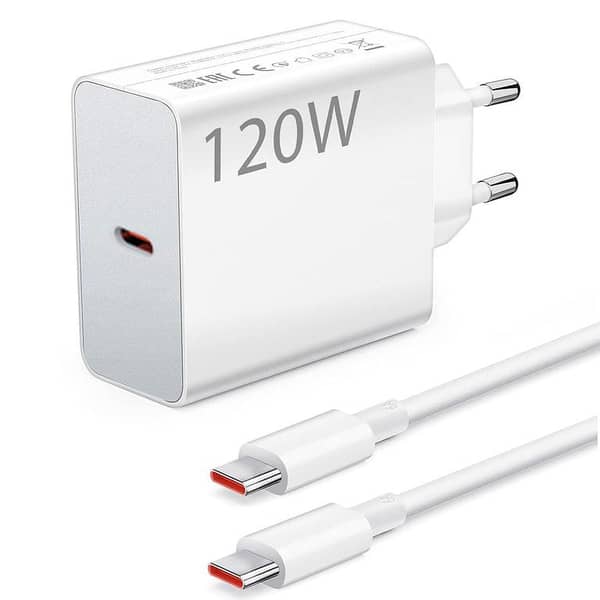XIAOMI 120W EU PLUG QC3.0 FAST QUICK WALL CHARGER WITH TYPE-C TO C CABLE