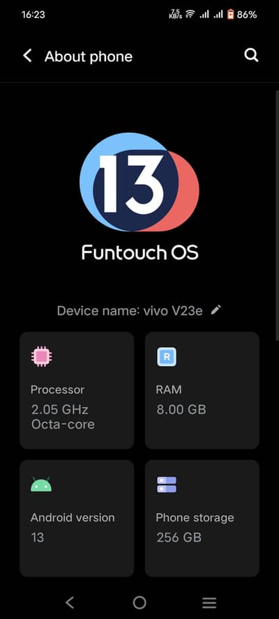 hey it's vivo v 23e  mobile
