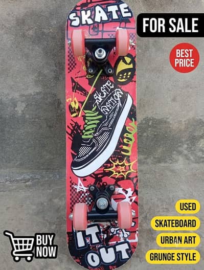 Graphic Art Skateboard for Sale – Slightly Used, Like New