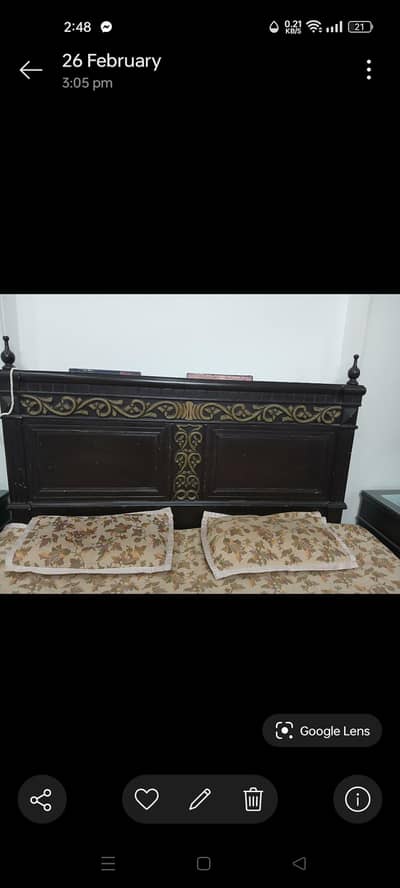 king size double bed with 2 side tables without matress