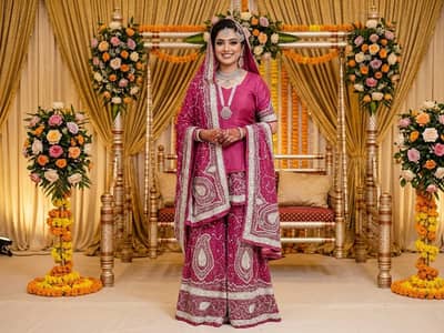 lehnga choli or sharara style outfit