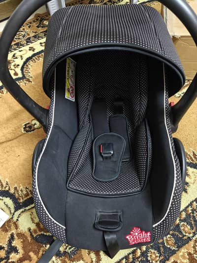 Brightstarts Carry Cot & Car Seat 0-18 Months - BS 02- Black Polka