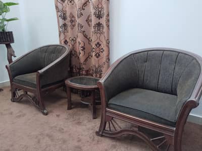 5 seater sofa set (sheesham jute) and 1 sofa cum bed (jute)