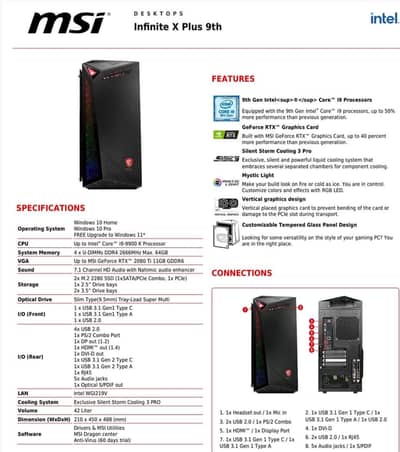 MSI Infinite X Plus 9th Gaming/Workstation PC