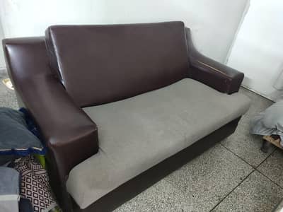 2 sofa sets for sale - 2 seater each dark brown leatherette|used karac