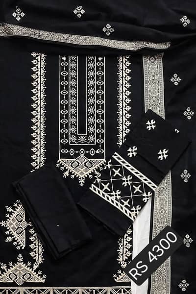 Black Embroidered pakistani women's kurta set with dupata