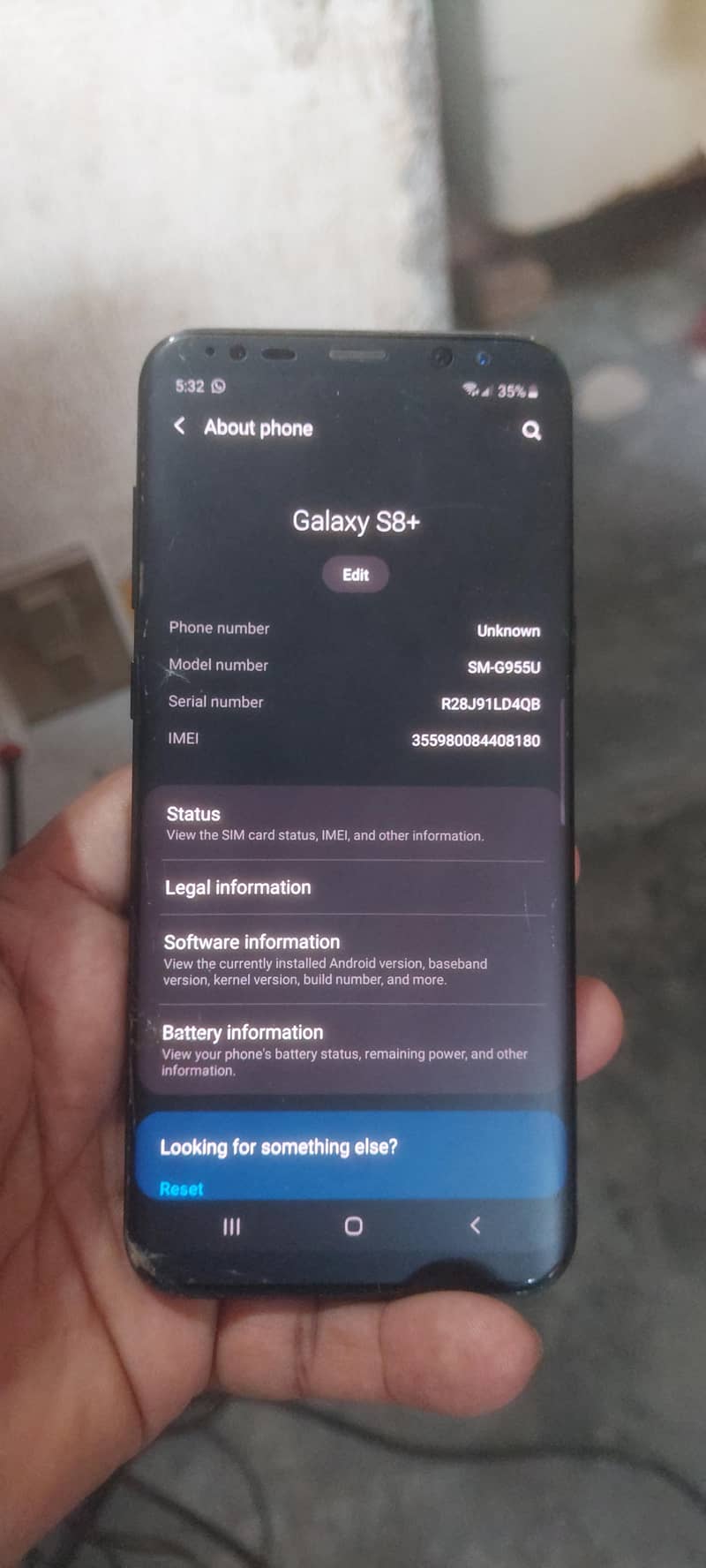 S8 plus 955u  single sim 2
