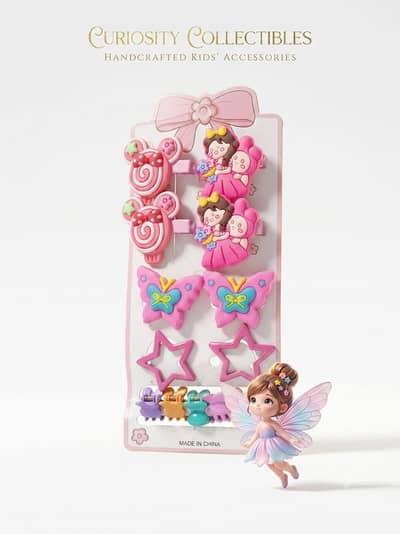 12pcs Cartoon Kids Hair Clips Set COD All Pakistan