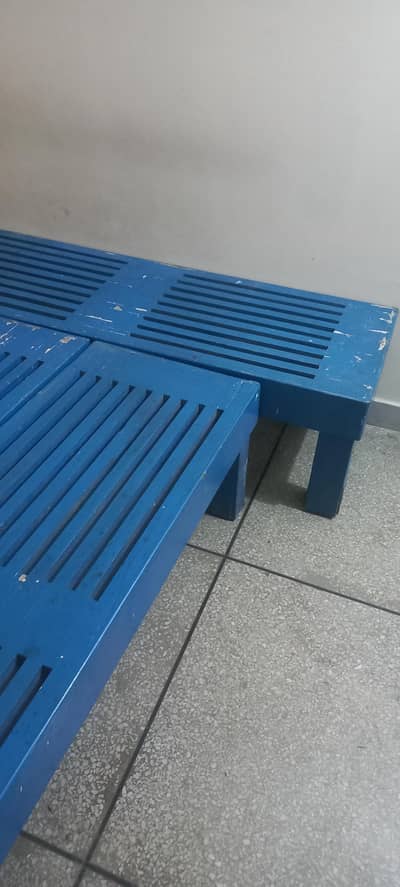 Solid blue Benches