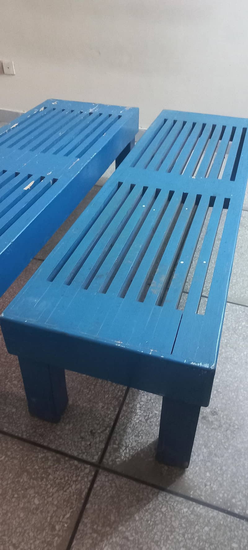 Solid blue Benches 2
