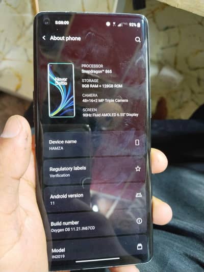 One Plus 8 5G WU single sim pta approved 8 128 exchange possible