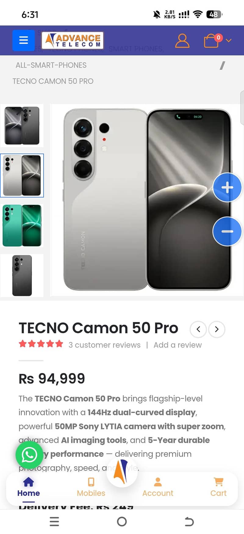 Tecno camon 50pro 0