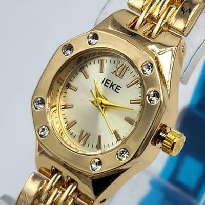 Women's Gold Octagonal Watch With Diamond Accents For sale