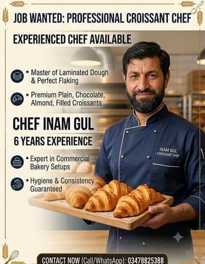 Experienced Croissant Chef Available 6 years Experience