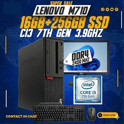 i3 7th Gen 3.9Ghz | 16GB DDR4 RAM | 256GB NVMe| Complete Set | Lenovo