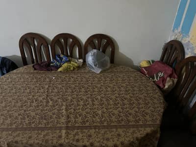 Wooden dining table