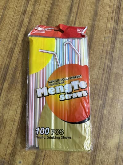 Straws 100 x 10 packs colourful plastic imported free delivery