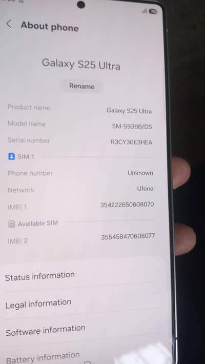 Samsung Galaxy S25 Ultra Non pta