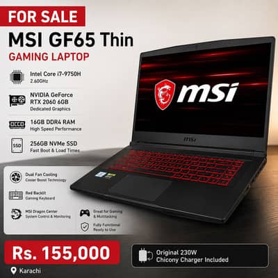 MSI GF65 Thin 9SEXR | RTX 2060 6GB | i7-9750H | 16GB RAM