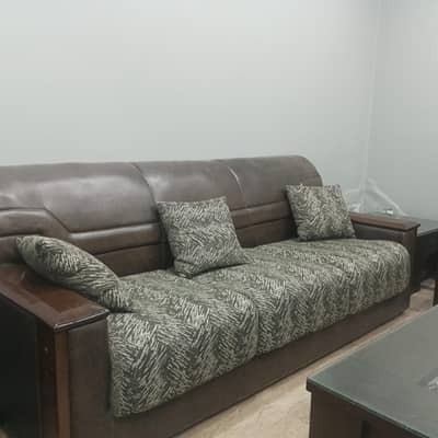 gray sofa set with tables