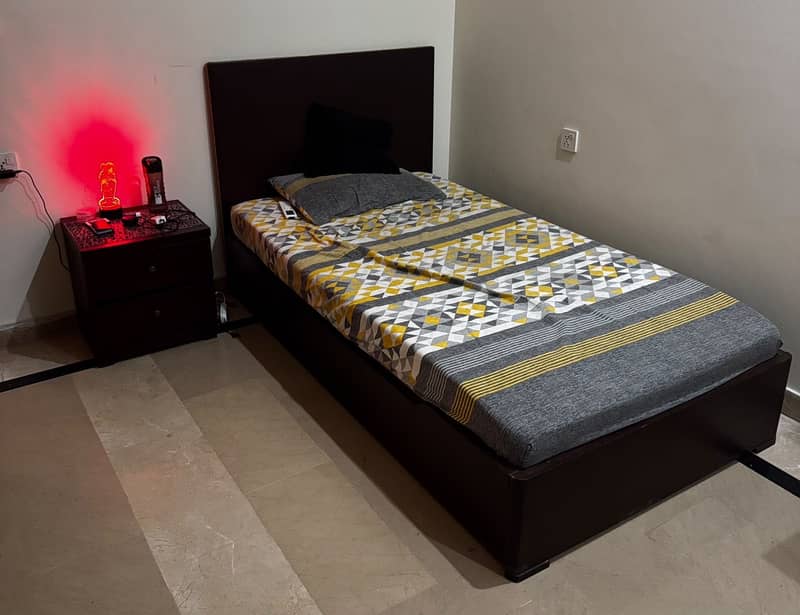 Single bed with side table 1