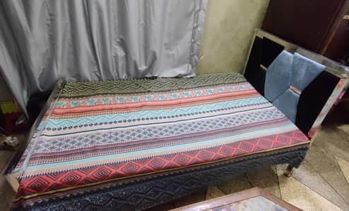 Single bed with mattress for sale in new condition steel bed not woden