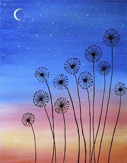 night posters color painting