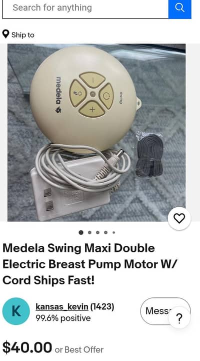 Mandela swing maxi double electric pump motor