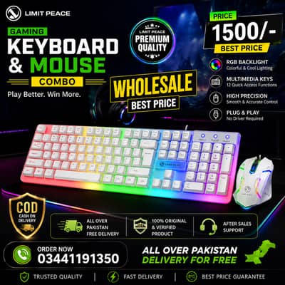 Limit Peace RGB Gaming Keyboard & Mouse Combo — Free Delivery