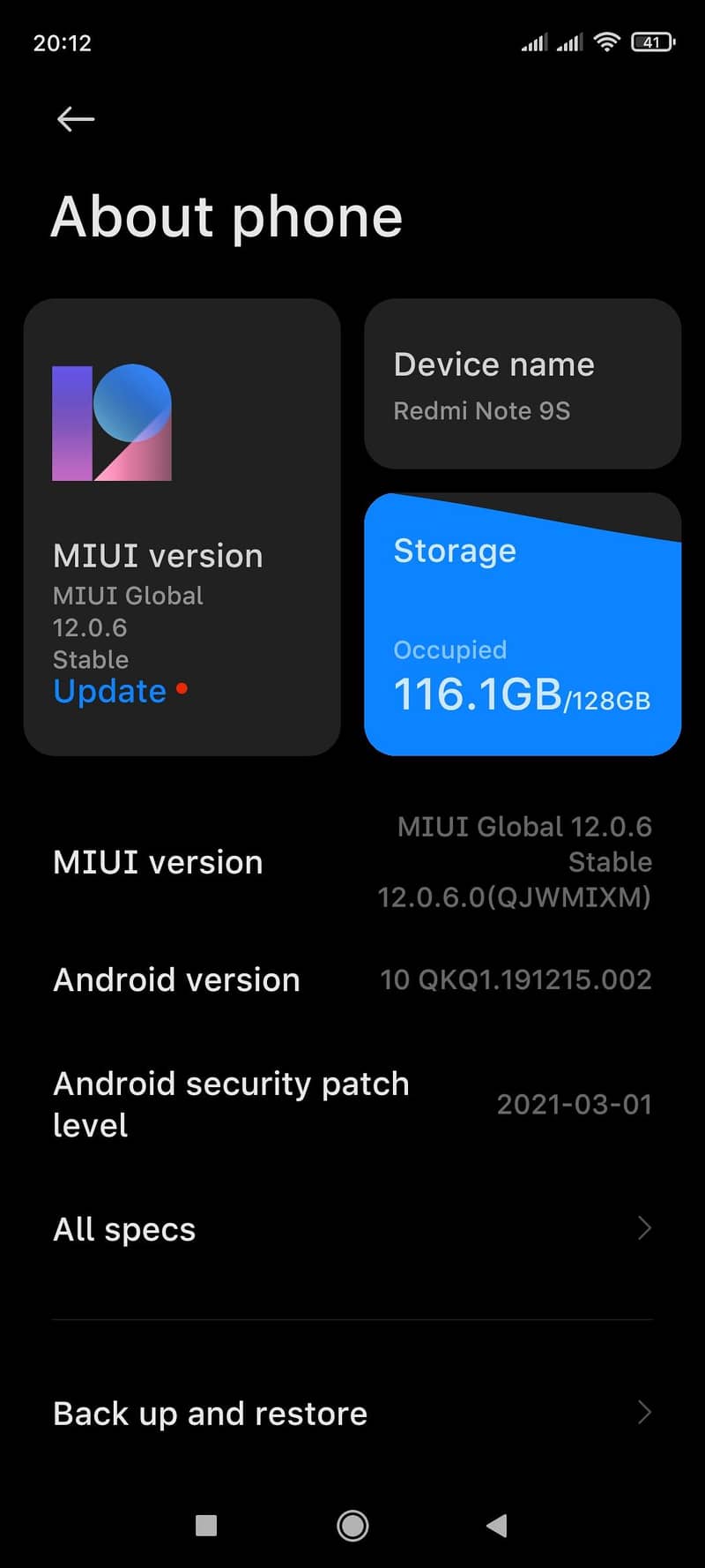 Xiaomi Redmi Note 9S 8
